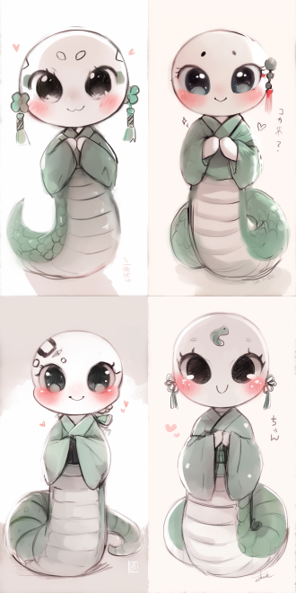 一条可爱的小蛇，中国新年表情包，恭喜发财表情，水墨风格，强烈的中国风，黑色为主青色红色点缀