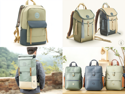 double shoulder backpack, large capacity, with insulation layer. side pockets designed to hold an umbrella, with water-resistant fabric at the bottom of the side pockets for drainage. traditional chinese colors, fresh and harmonious design. the backpack should feature sleek, modern aesthetics combined with elements of traditional chinese art, such as subtle patterns or motifs. the material should appear durable and functional, with a focus on practicality and style. a clean and fresh overall look, suitable for everyday use.