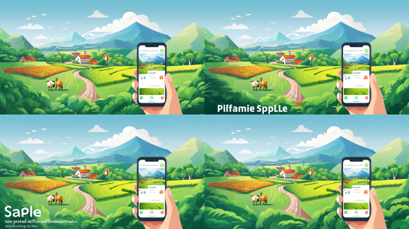 乡村振兴海报，简洁大方，企业logo和微信二维码位置，高清，明亮色调，正中构图，扁平插画风格，职场氛围，广角镜头，平行光，笑容，欢快，乡村振兴，企业形象，微信互动，高清显示，明亮色彩，中心对称，扁平设计，职业场景，广角视野，均匀照明，愉快表情。