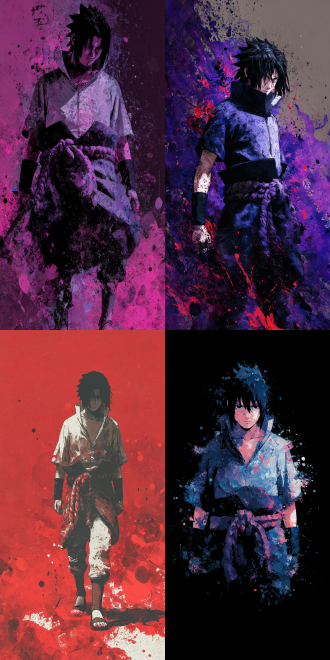uchiha sasuke，manuscript，japanese comics/manga，paint splash，surrealism，full length shot，8k，hyper quality，high detail