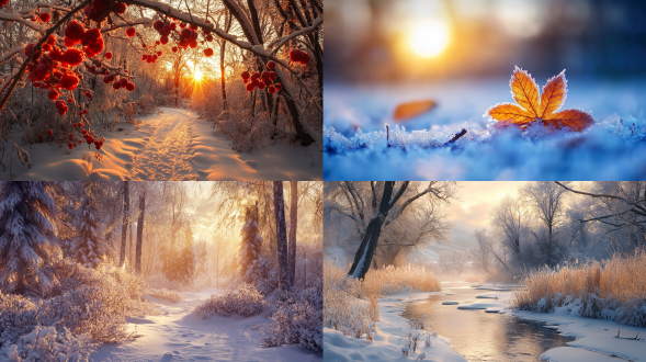 初冬，电影光线，微距镜头，专业摄影，远景，真实风景拍摄，唯美意境，高清画质