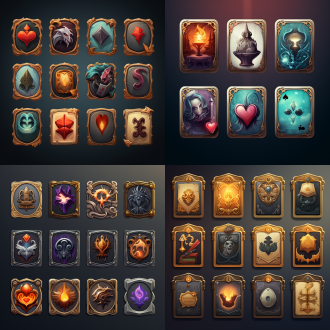 a set of game icon,card collecting strategystyle
