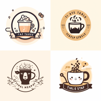 milk tea shop logo,simple style