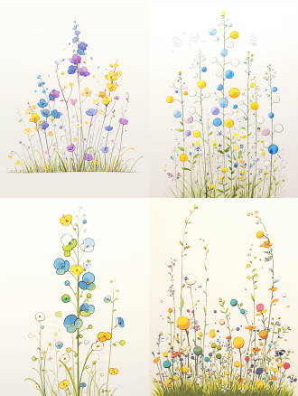 彩色花朵棉花糖，特写镜头，柔和光线，室外花园，鲜艳色彩，微距摄影，自然光，甜美，梦幻。