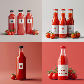 番茄汁瓶包装，高端，素雅