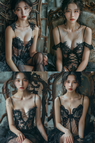 european and american beauty, long legs in black stockings, iceland, movie lighting, modern interior, gray hair, fashionable clothing, close-up shots, soft lighting, elegant posture, romantic atmosphere, delicate texture, gray tone, mysterious feeling