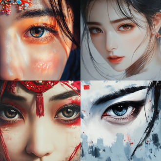 漂亮有神的中国人眼睛