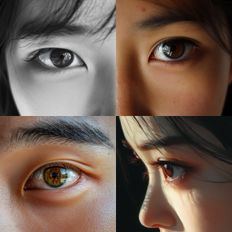 漂亮有神的中国人双眼特写 不要有其他过多装饰