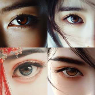 漂亮有神的中国人眼睛特写 不要有其他过多装饰