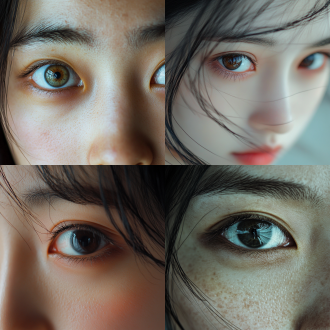 漂亮有神的中国人一双眼睛的特写 不要有其他过多装饰