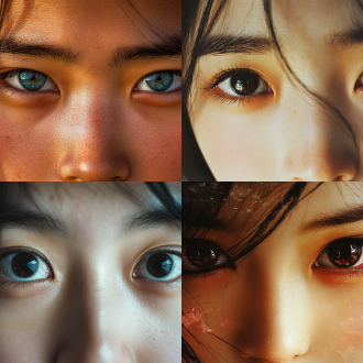 漂亮有神的中国人两只眼睛在一个画面上的的正面特写 不要有其他过多装饰