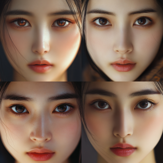 漂亮有神的中国人全脸两只眼睛在一个画面上的的正面特写 不要有其他过多装饰