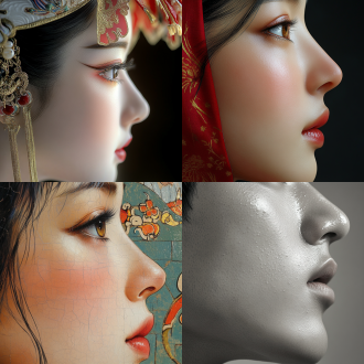 中国人半侧面漂亮鼻子特写 不要有其他过多装饰