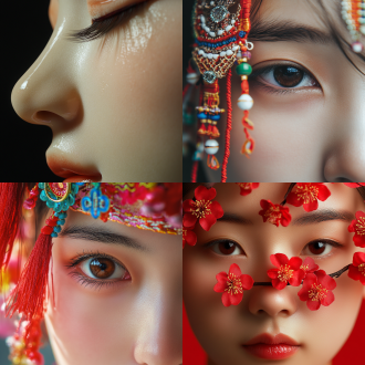 中国人漂亮鼻子特写 不要有其他过多装饰