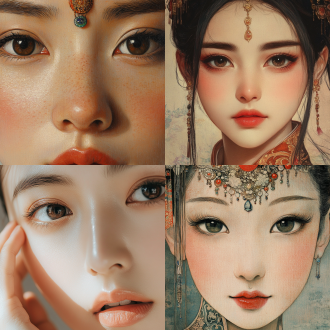 中国人展示脸部漂亮鼻子特写 不要头饰手饰