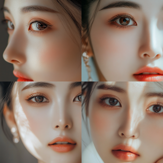 中国人展示脸部漂亮鼻子特写 不要头饰手饰