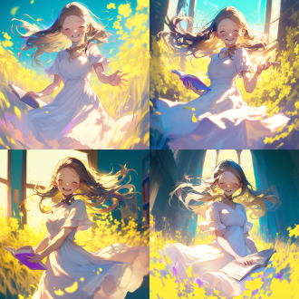 海莉翻开古籍，被神奇力量吸进书里。周围充满了神奇的光束