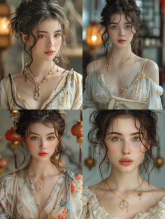 court scene, hanfu girl, soft pastel makeup, artistic lens, children's storybook style, bjork aesthetics, food magazine cover, highly aesthetic, perfect bionic girl, gentle aesthetics. symmetrical composition, delicate light and shadow, low saturation colors, tranquil atmosphere, girl's eyes are gentle, holding an ancient book, background with palace lanterns. court scene, hanfu girl, soft pastel makeup, artistic lens, children's storybook style, bjork aesthetics, food magazine cover, highly aesthetic, perfect bionic girl, gentle aesthetics.,,in clothes