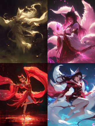 狐妖小姑娘，黑暗中跳舞，光芒环绕，古装丝绸，柔和光线，广角镜头，动态模糊，神秘氛围，优雅姿态，冷暖色调对比，对角线构图，侧光，长曝光，跳跃，神秘，优雅。 光绘 英雄联盟 素描 雨天背景 全身 黑 黑白 黑光 禅宗 平面摄影 黑帮装 阴阳 狐狸面具