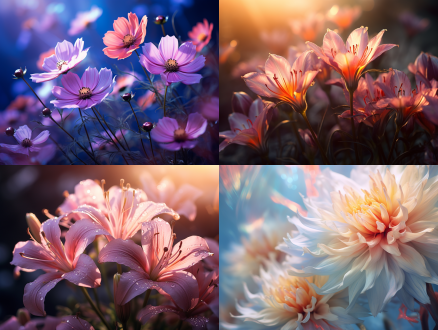 花开，特写镜头，自然环境，柔和光线，微距摄影，鲜艳色彩，细腻纹理，生机勃勃，宁静氛围。