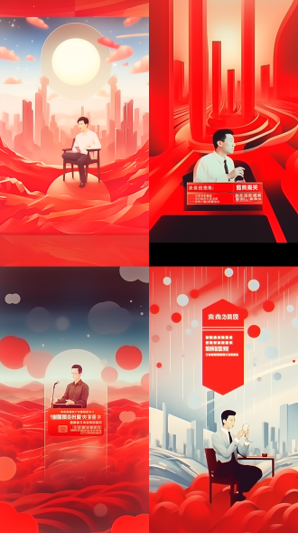 红底直播间背景，简洁大气，无人物，抽象几何图案点缀，现代感十足，高饱和红色，平面设计，无镜头，均匀光线，静态，简洁，热情。