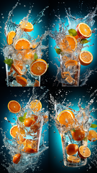 now ice splashing, dynamic composition, macro photography, high-tech camera, 8k high definition, ultra-realistic details, multi-angle shooting, vibrant colors, tempting appetite, poster promotion, milkshake splashing, vibrant health, eye-catching, wide-angle lens, high contrast, side lighting, fast shutter, creative layout, tense anticipation. oc renderer, surrealism.