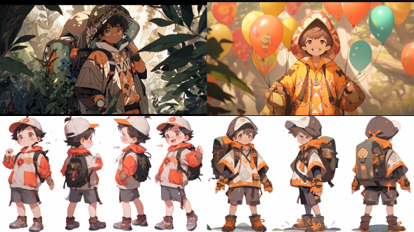 一个爱冒险的8岁可爱男孩,他喜欢探索和了解世界