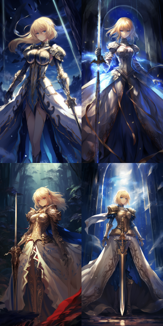 fgo，亚瑟王阿尔托莉雅，身着披风，宝具誓约胜利之剑，闪耀于终焉之抢