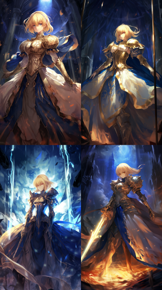 fgo，亚瑟王阿尔托莉雅，身着披风，宝具誓约胜利之剑，闪耀于终焉之抢 fgo, artoria pendragon, draped in a cape, brandishing the noble phantasm excalibur, shining in the final struggle.