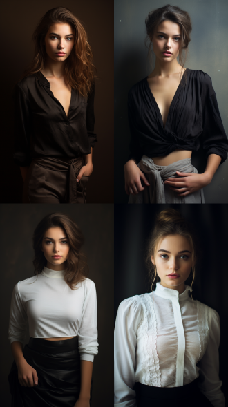 high contrast,light and dark,portrait of 1elegant girl,indoor,simple background