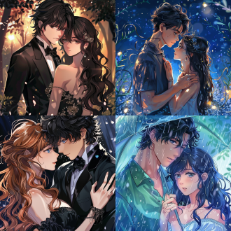 现代言情小说封面，动漫，标题《爱与命运的交织》