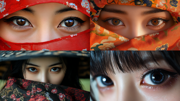 中国女孩，眼部极致特写