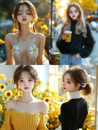 女孩逛街休息，街头咖啡馆，自然光，柔和色调，中长焦镜头，微笑，放松姿态，时尚休闲装，城市背景，温馨氛围，半身照，浅景深，午后阳光，轻松心情，现代都市风格，舒适环境。