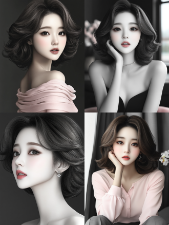 闭眼陶醉美女，柔和光线，室内环境，中焦镜头，自然光，慢快门，优雅姿态，淡雅色彩，宁静表情。 黑白