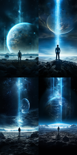 第二地球，宽屏科幻风格，宇宙背景，蓝色星球，高清细节，全景拍摄，柔光，探索，神秘，未来感，张艺谋风格，广角镜头，高分辨率，星际，深邃，科技，梦幻，宁静，电影光效，16:9，8k,多光线，火爆 ，星球大战，迪士尼风格 ，高动态光照 渲染，