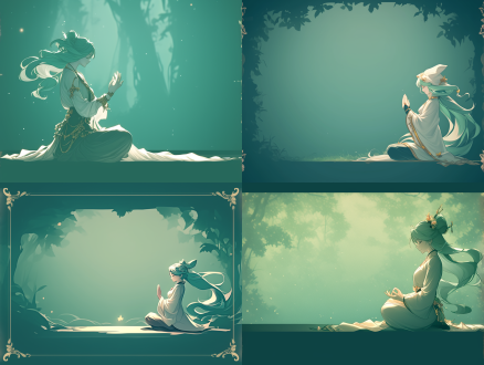 一位年轻女子在森林中冥想，阳光透过树叶洒在她身上，周围是宁静的自然环境。女子身穿白色长袍，面带平和的微笑，闭着眼睛，双手合十。 年轻女子冥想，森林中，阳光透过树叶，白色长袍，平和微笑，闭眼，双手合十，宁静自然，柔和光线，中景镜头，暖色调，自然环境，平静，专注。