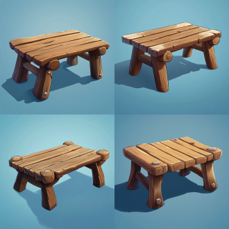 游戏，卡通，木桌，原始，粗糙，正视角