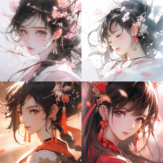 beautiful anime portrait, beautiful render of tang dynasty, style of mirror\'s edge, by lu zhi, manga and anime 2010, computer game art, gyo fujikawa, gentle smile, music album cover, pixiv frontpage, gentle expression