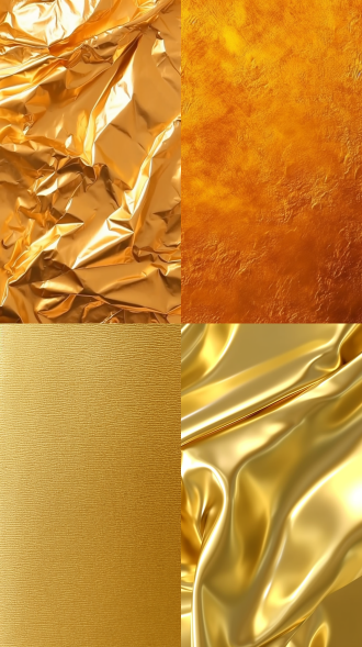 暖金色箔背景，均匀纹理无渐变，无深度褶皱，4k 写实，1:1 比例，平铺构图，均匀暖光，高分辨率。
