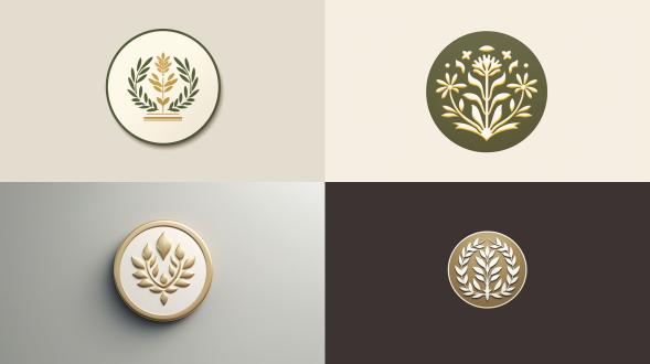 a minimalist logo design for "qianxiu herbal", combining miao and dong ethnic cultural elements with natural herbal imagery. the design features traditional miao silver ornaments, dong drum tower patterns, and herbal plants like leaves and vines, integrated into a circular badge style. the color palette is white, gold, and green, symbolizing purity, luxury, and nature. the brand name "黔秀草本" is elegantly incorporated in a modern calligraphy font, surrounded by abstract cultural and natural motifs. the overall style is clean, sophisticated, and culturally rich, suitable for a high-end herbal brand.
