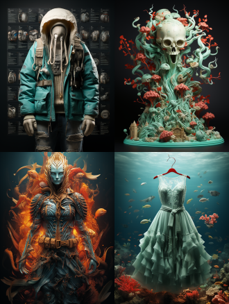 有关人们为了钱，生计，肆意残害海洋生物的海报，突出海洋生物，并告诫人们要与海洋共生的理念