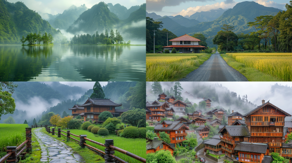 在岁月的长河中漂泊，离家愈久，对家乡的思念便愈发浓烈，如酒，在心底越陈越香。 家乡，是那宁静的小村庄，四周青山环绕，像忠诚的卫士。清晨，第一缕阳光洒在斑驳的土墙，唤醒了沉睡的梦。袅袅炊烟从烟囱升起，那是母亲呼唤家人的信号。如今，那画面却成了我在异乡午夜梦回的场景。 村口的老井，井水清澈甘甜。夏日，我和伙伴们常围在井边，汲水冲凉，笑声在空气中回荡。老井的水，滋润了我们的童年，如今它是否还倒映着天空的湛蓝？ 田野是家乡的画卷，春种秋收，四季轮回。那随风起伏的麦浪，是大地的呼吸。我曾在田埂上奔跑，追逐着色彩斑斓的蝴蝶，泥土的芬芳至今萦绕鼻尖。如今，城市的柏油路却无法给予我那种质朴的触感。 还有那座古老的石桥，横跨在潺潺溪流之上。桥身布满岁月的痕迹，它承载着人们的脚步，也承载着我的回忆。我曾在桥下捉虾摸鱼，溪水清凉，滑过肌肤的感觉宛如昨日。 每当夜幕降临，城市的霓虹灯闪烁，我却怀念家乡那满天繁星。躺在院子里的竹椅上，望着星空，听长辈讲述古老的传说，那种宁静和安心是城市无法给予的。 家乡啊，你是我灵魂深处的归宿，无论我走多远，心中的思念都如风筝线，一头系着我，一头连着你。那深深的乡愁，是一首永远唱不完的歌。 奇幻森林 全景 世外桃源