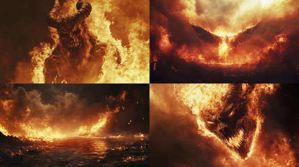 hell is a lake of fire, containing worms and eternal fire. during the judgment, all deceitful demons will be thrown into it, including those who worship idols and practice sorcery. only those who believe in god can receive forgiveness and salvation, because jesus died for us and is holy and exempt from punishment. the beast was captured, and the false prophet who had done strange things in front of the beast, deceived those who received the mark of the beast and worshipped its image, was also captured with the beast. they were both thrown alive into the burning lake of sulfur. the devil who deceived them was thrown into the lake of sulfur, where the beasts and false prophets were located. they will suffer day and night, forever and ever. death and the underworld were also thrown into the lake of fire, which was the second death. if someone's name is not recorded in the book of life, they will be thrown into the lake of fire. only those who are timid, those who do not believe, those who are detestable, those who practice sorcery, those who worship idols, and all those who tell lies, their portion is in the lake of fire burning with sulfur. this is the second death.hd，movie quality 超现实主义 摄影纪实