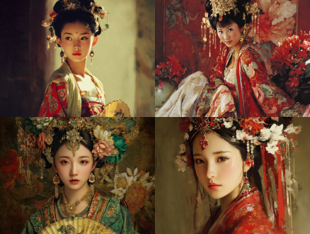 ancient chinese beauty, fair to the point of radiance, beautiful to the heart. 图片链接