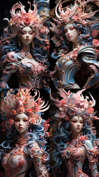 啵丝公主特写，竖长9:16构图，写实风，瑰域瑶台景，生物元素，柔光灯，浮雕感，肌肤发光，精致安心，高清。