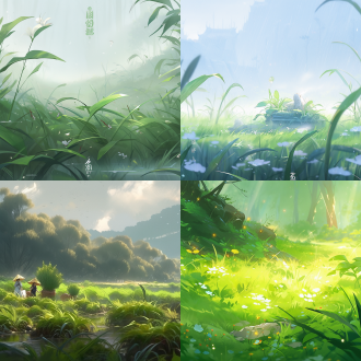 中国仙草种植场，光线明亮，仙气缭绕，8k