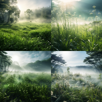 中国仙草种植场，光线明亮，仙气缭绕，8k