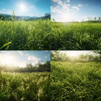 中国仙草田，井然有序，阳光普照，8k