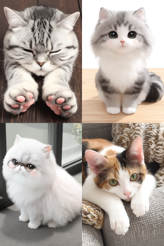 小猫卖萌，居中构图，柔和光线，室内环境，特写镜头，浅景深，暖色调，萌态表情，慵懒动作，可爱。