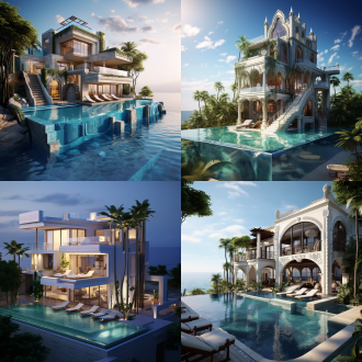 滨海三层别墅，无边界泳池